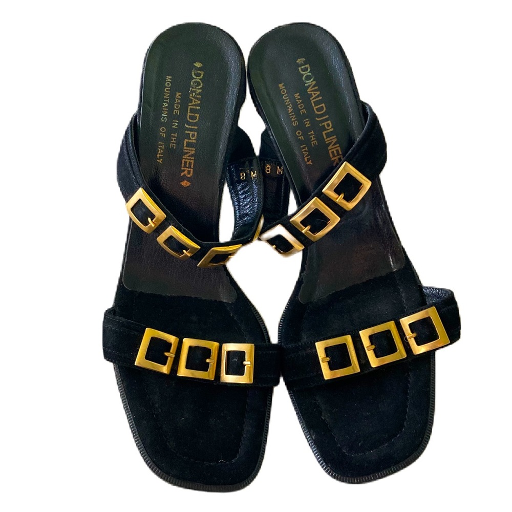 🎉Host Pick 🎉❣️Donald J. Pliner Black Gold Buckle Heels❣️